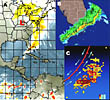 Figura 26. Spread of citrus canker in urban Miami in relationship to storm frontal boundaries. (Courtesy T.R. Gottwald, copyright-free)