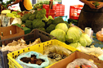 Figure 28. Cuitlacoche (Ustilago maydis) for sale with other mushrooms and vegetables in markets in Mexico City. (Courtesy Vladimir Casteñada) 